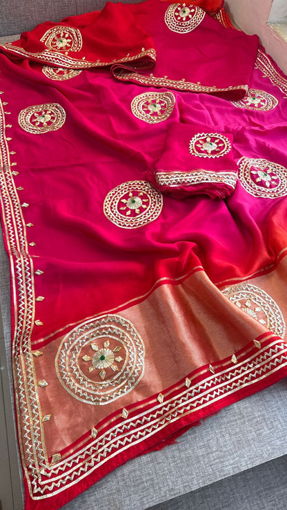 Sikhiya Gotta Patti On Munga Silk Lakdi Patta · 44 Artisan Hours of work · The Meher Edit