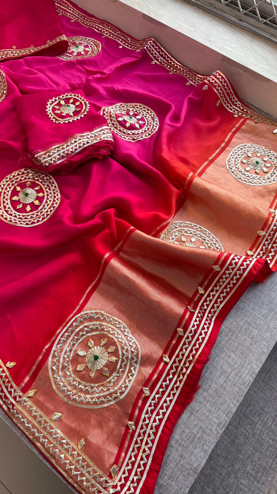 Sikhiya Gotta Patti On Munga Silk Lakdi Patta · 44 Artisan Hours of work · The Meher Edit