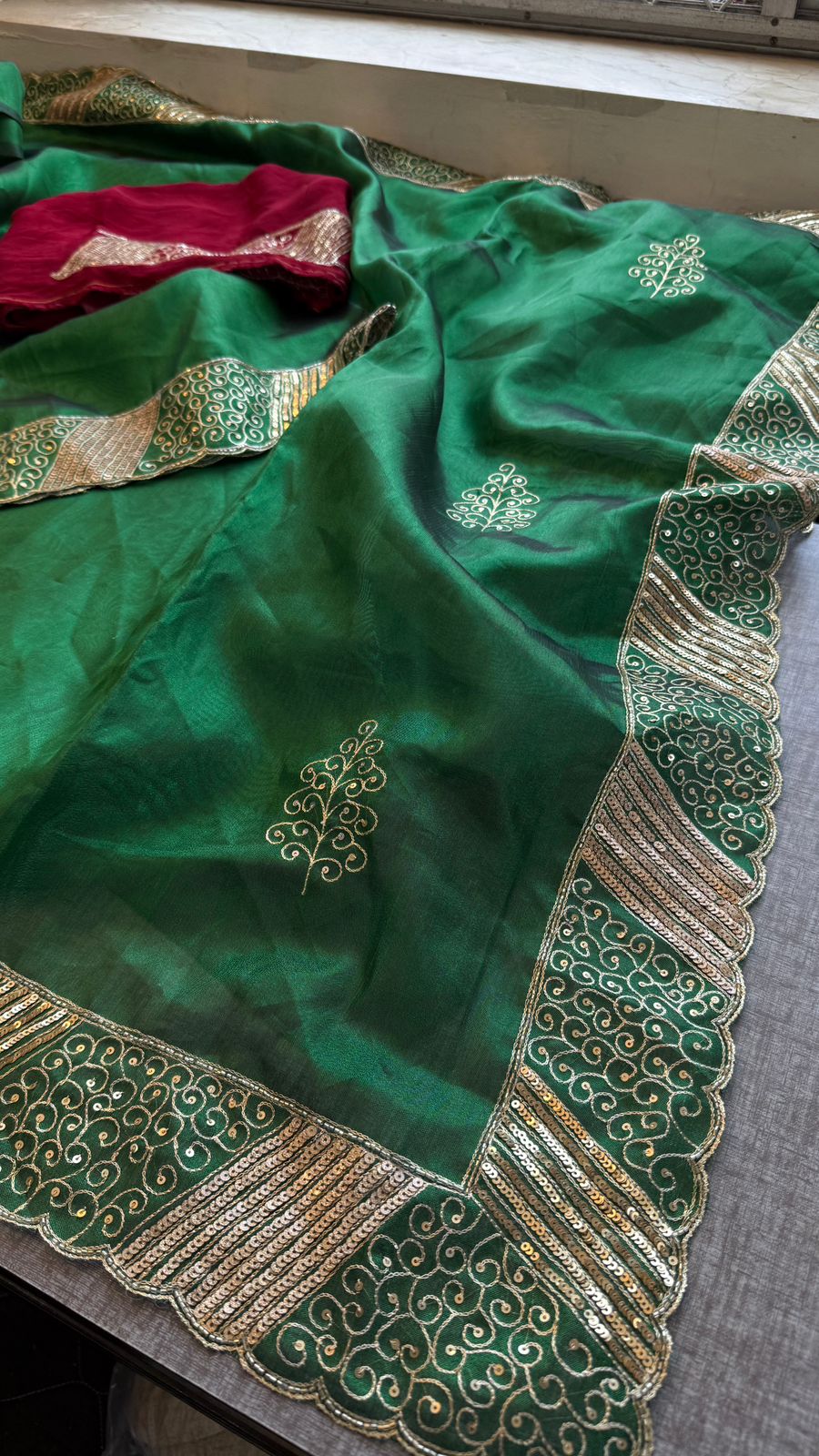 Zardozi Pearl And Resham On Soft Tissue Silk · 52 Artisan Hours of work · The Jashn Edit
