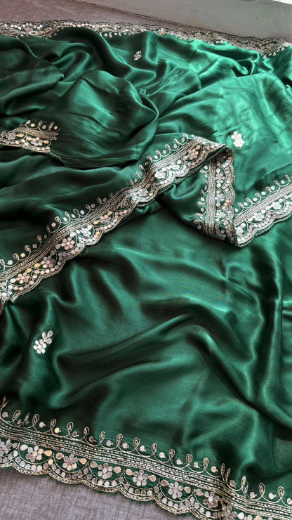 Pearl Sequins And Kutdana On Gajji Silk · 40 Artisan Hours of work · The Mehfil Edit