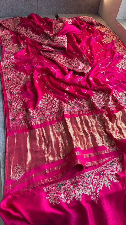 Zardozi Pearl And Kutdana On Gajji Silk · 48 Artisan Hours of work · The Virasat Edit