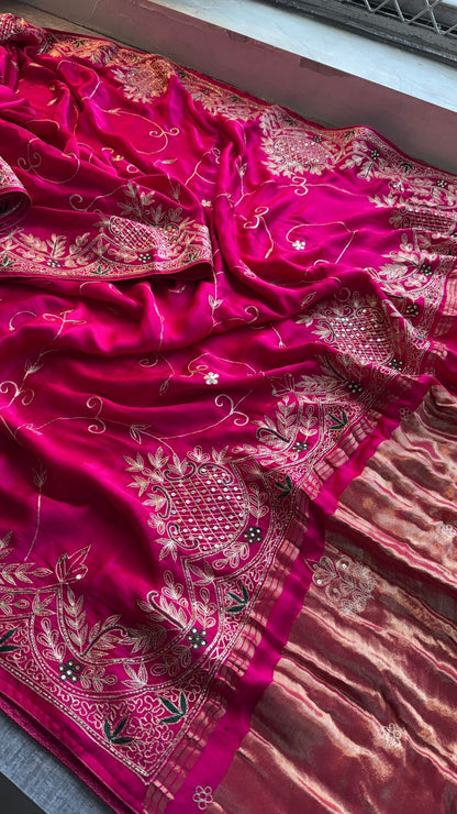 Zardozi Pearl And Kutdana On Gajji Silk · 48 Artisan Hours of work · The Virasat Edit