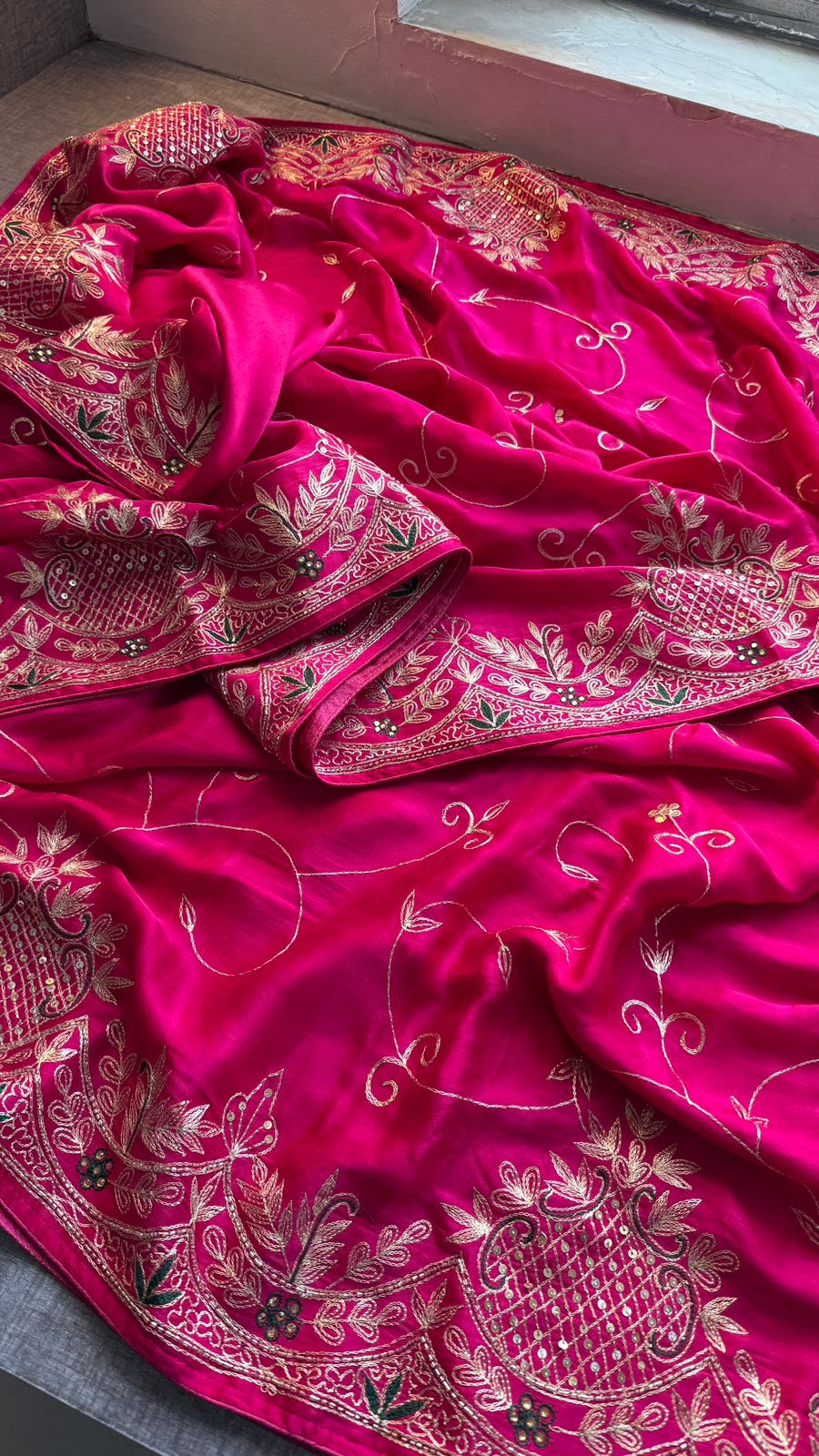 Zardozi Pearl And Kutdana On Gajji Silk · 48 Artisan Hours of work · The Virasat Edit