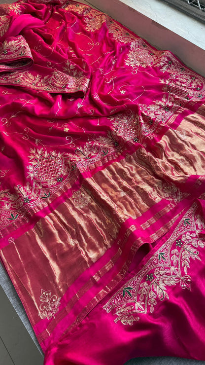 Zardozi Pearl And Kutdana On Gajji Silk · 48 Artisan Hours of work · The Virasat Edit