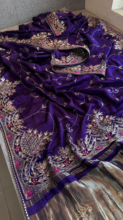 Zardozi Pearl And Kutdana On Gajji Silk · 48 Artisan Hours of work · The Virasat Edit