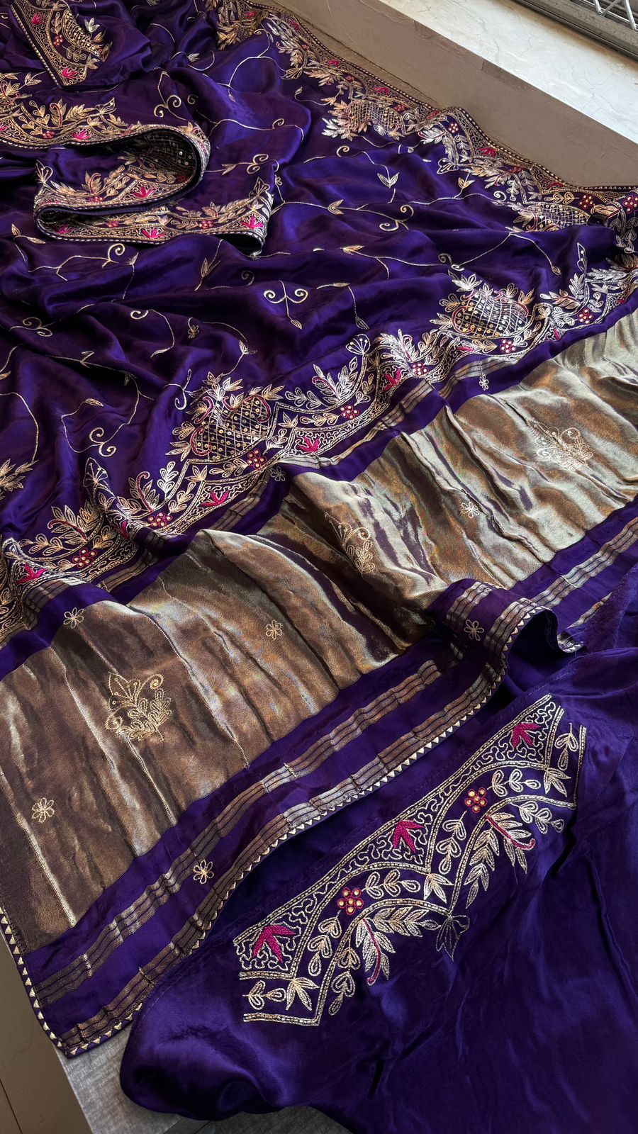 Zardozi Pearl And Kutdana On Gajji Silk · 48 Artisan Hours of work · The Virasat Edit