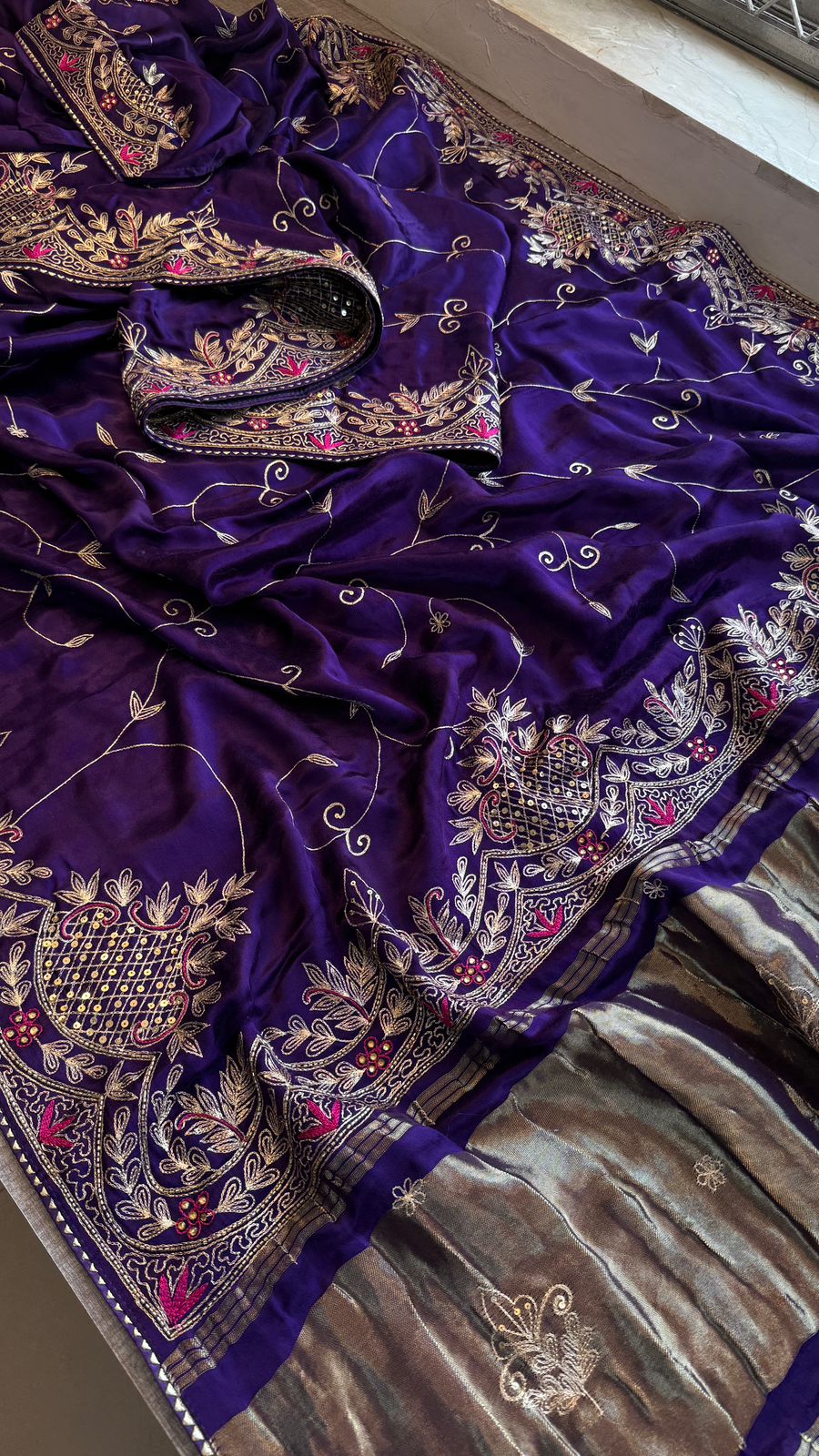 Zardozi Pearl And Kutdana On Gajji Silk · 48 Artisan Hours of work · The Virasat Edit