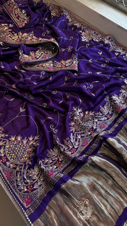 Zardozi Pearl And Kutdana On Gajji Silk · 48 Artisan Hours of work · The Virasat Edit