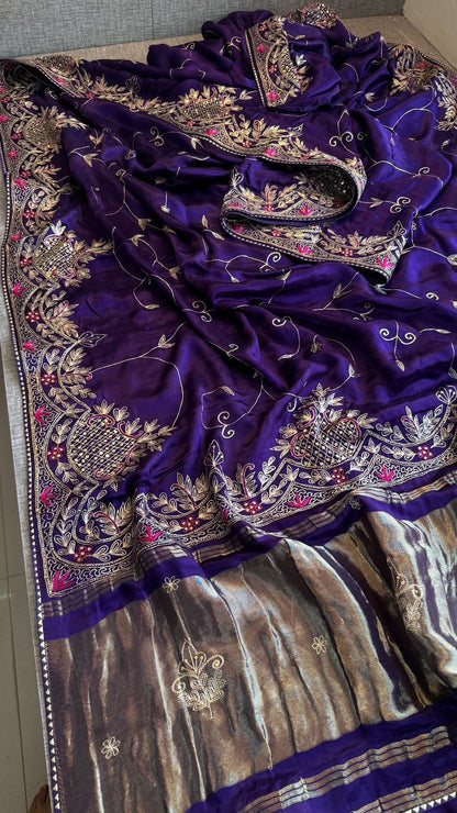 Zardozi Pearl And Kutdana On Gajji Silk · 48 Artisan Hours of work · The Virasat Edit