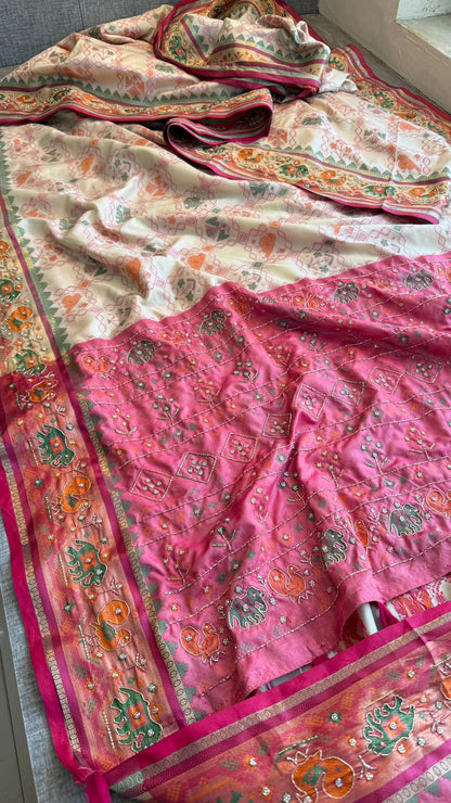 Kutdana And Pearl On Munga Silk Banarasi · 40 Artisan Hours of work · The Riwaayat Edit