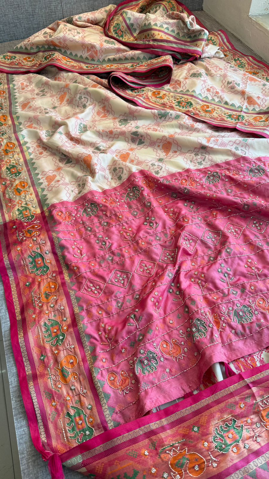 Kutdana And Pearl On Munga Silk Banarasi · 40 Artisan Hours of work · The Riwaayat Edit