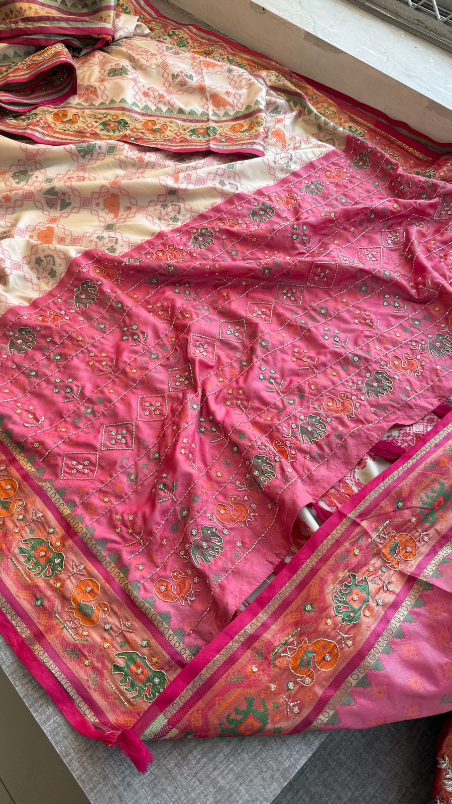 Kutdana And Pearl On Munga Silk Banarasi · 40 Artisan Hours of work · The Riwaayat Edit