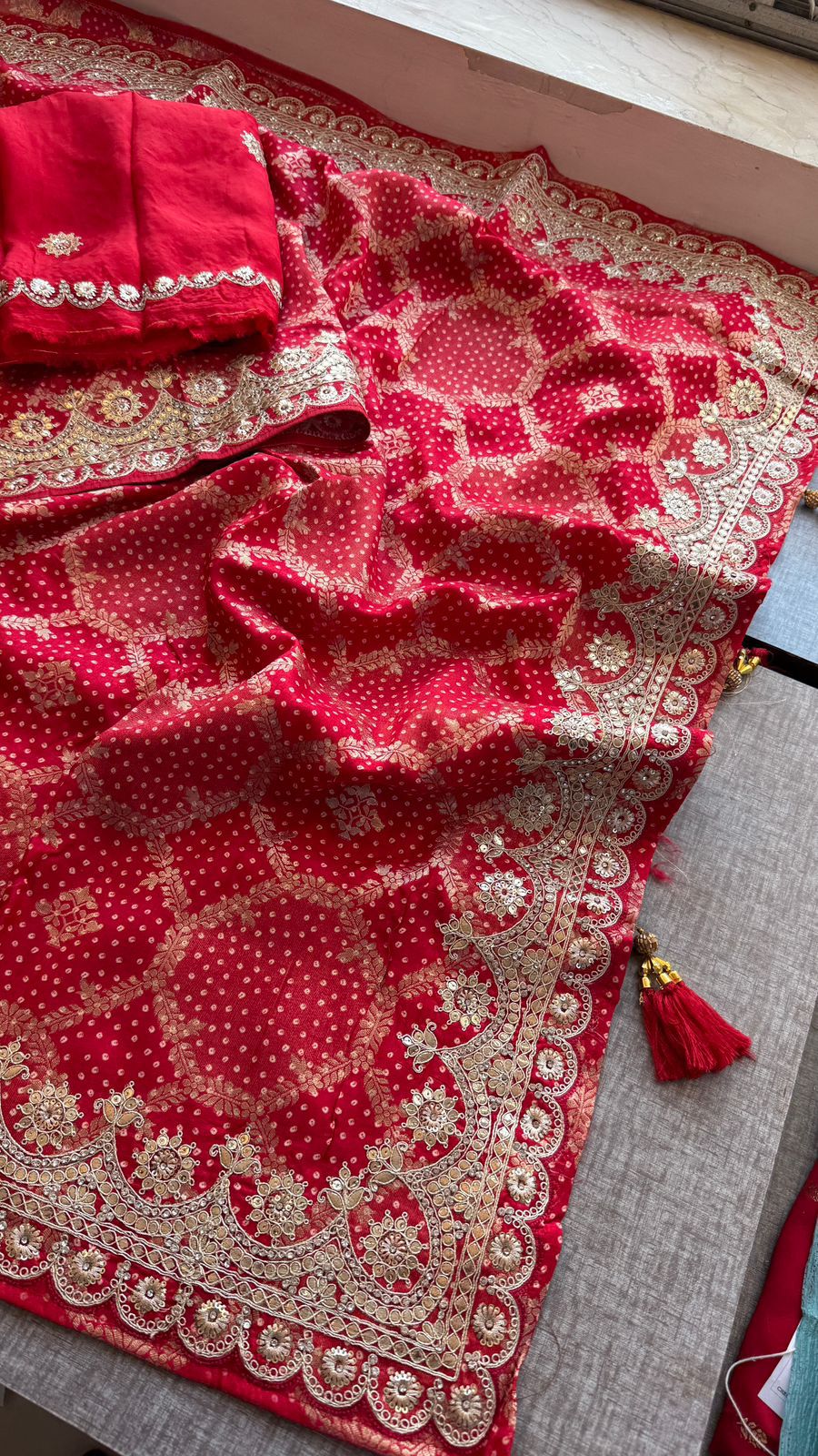 Zari Gotta Patti And Zarkan On Munga Silk Banarasi · 52 Artisan Hours of work · The Mehfil Edit