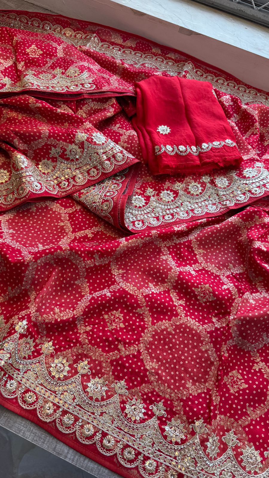 Zari Gotta Patti And Zarkan On Munga Silk Banarasi · 52 Artisan Hours of work · The Mehfil Edit