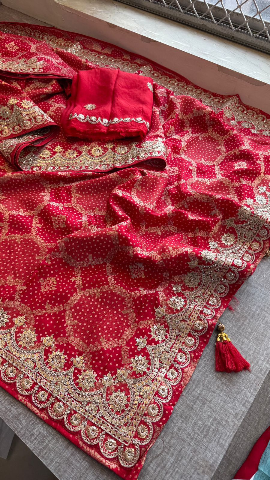 Zari Gotta Patti And Zarkan On Munga Silk Banarasi · 52 Artisan Hours of work · The Mehfil Edit