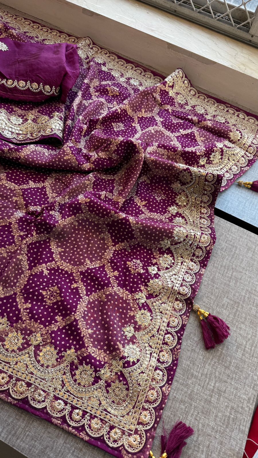 Zari Gotta Patti And Zarkan On Munga Silk Banarasi · 52 Artisan Hours of work · The Mehfil Edit