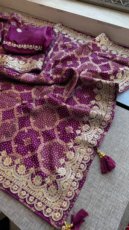 Zari Gotta Patti And Zarkan On Munga Silk Banarasi · 52 Artisan Hours of work · The Mehfil Edit