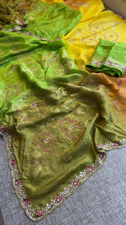 Resham Zardozi And Kutdana On Munga Silk Banarasi · 48 Artisan Hours of work · The Virasat Edit
