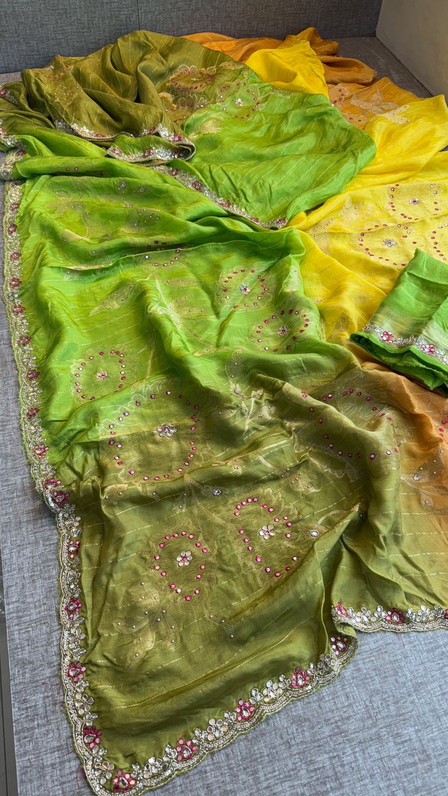 Resham Zardozi And Kutdana On Munga Silk Banarasi · 48 Artisan Hours of work · The Virasat Edit