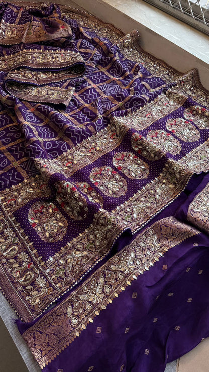 Zardozi Pearl And Kutdana On Munga Silk Banarasi · 56 Artisan Hours of work · The Nazakat Edit