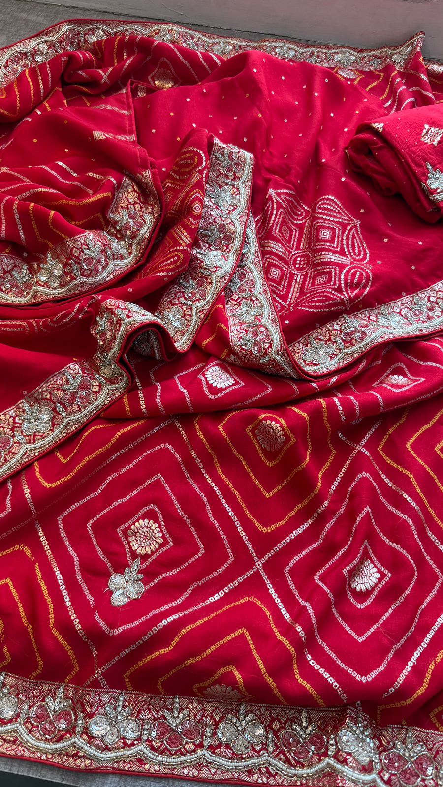 Kutdana Pearl And Sequins On Munga Silk Banarasi · 44 Artisan Hours of work · The Jashn Edit