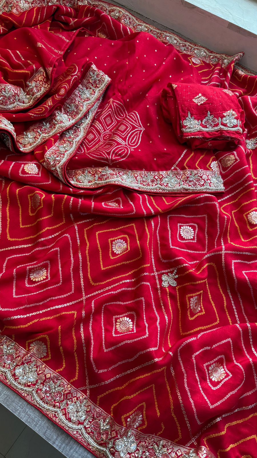 Kutdana Pearl And Sequins On Munga Silk Banarasi · 44 Artisan Hours of work · The Jashn Edit