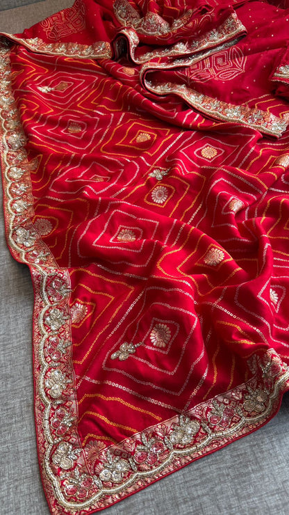 Kutdana Pearl And Sequins On Munga Silk Banarasi · 44 Artisan Hours of work · The Jashn Edit