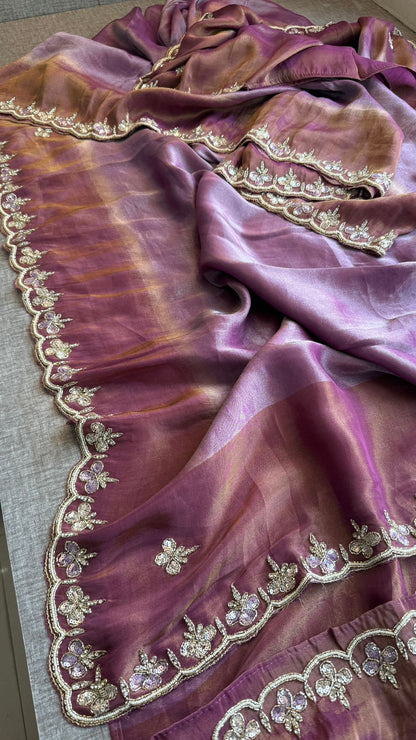 Kutdana Pearl And Sequins On Munga Silk Jacquard · 40 Artisan Hours of work · The Shringar Edit