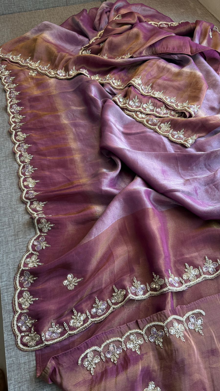 Kutdana Pearl And Sequins On Munga Silk Jacquard · 40 Artisan Hours of work · The Shringar Edit