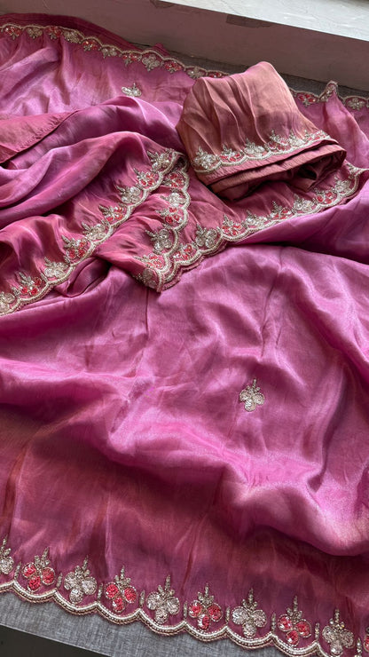 Kutdana Pearl And Sequins On Munga Silk Jacquard · 40 Artisan Hours of work · The Shringar Edit