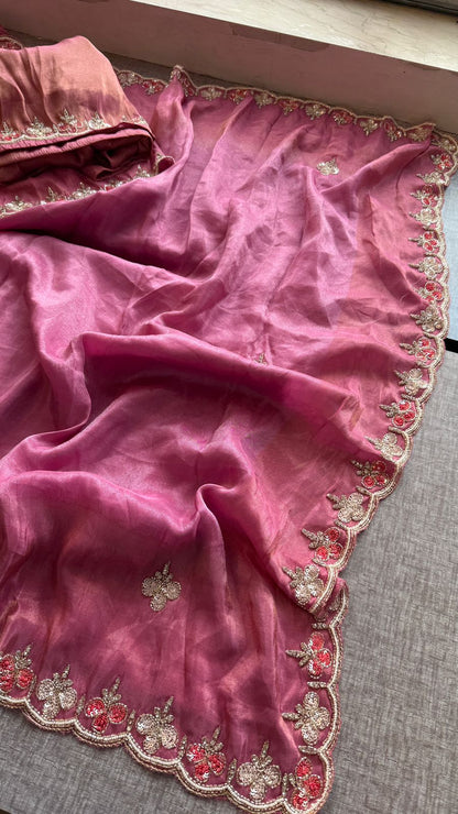 Kutdana Pearl And Sequins On Munga Silk Jacquard · 40 Artisan Hours of work · The Shringar Edit