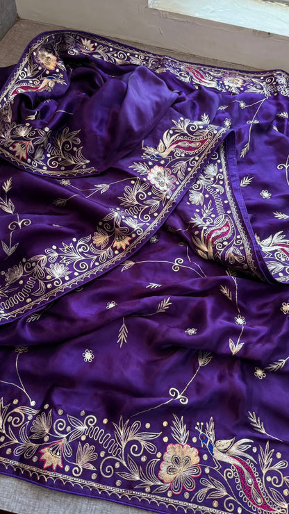Zardozi And Resham On Pure Gajji Silk · 56 Artisan Hours of work · The Neelambari Edit
