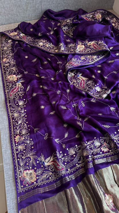 Zardozi And Resham On Pure Gajji Silk · 56 Artisan Hours of work · The Neelambari Edit