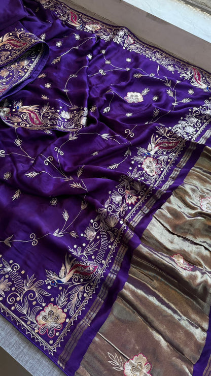 Zardozi And Resham On Pure Gajji Silk · 56 Artisan Hours of work · The Neelambari Edit