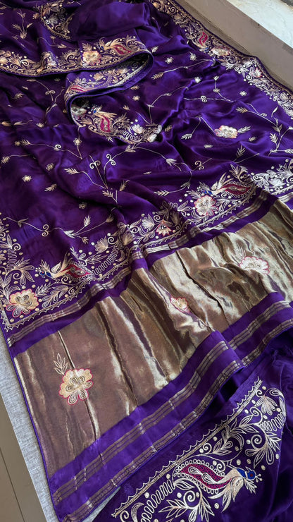 Zardozi And Resham On Pure Gajji Silk · 56 Artisan Hours of work · The Neelambari Edit