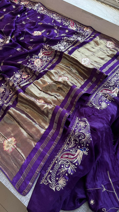 Zardozi And Resham On Pure Gajji Silk · 56 Artisan Hours of work · The Neelambari Edit