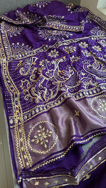 Sikhiya Gotta Patti On Munga Silk Lakdi Patta · 48 Artisan Hours of work · The Gajra Edit