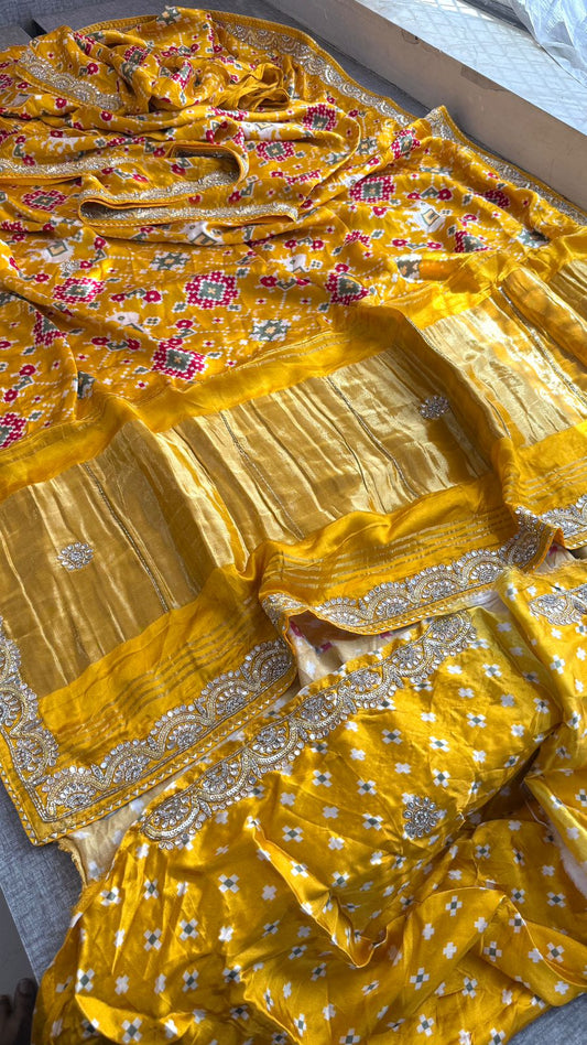 Kutdana Zardozi And Zarkan On Gajji Silk Lakdi Patta · 46 Artisan Hours of work · The Rangmahal Edit
