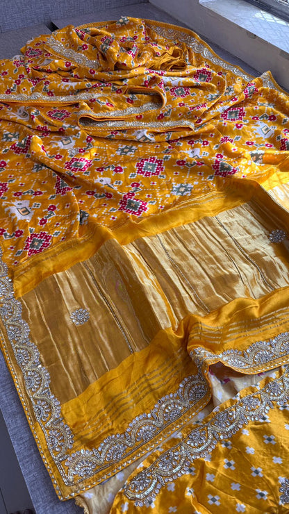 Kutdana Zardozi And Zarkan On Gajji Silk Lakdi Patta · 46 Artisan Hours of work · The Rangmahal Edit