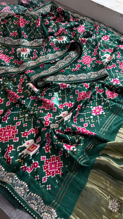 Kutdana Zardozi And Zarkan On Gajji Silk Lakdi Patta · 46 Artisan Hours of work · The Rangmahal Edit