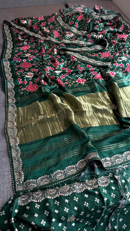 Kutdana Zardozi And Zarkan On Gajji Silk Lakdi Patta · 46 Artisan Hours of work · The Rangmahal Edit