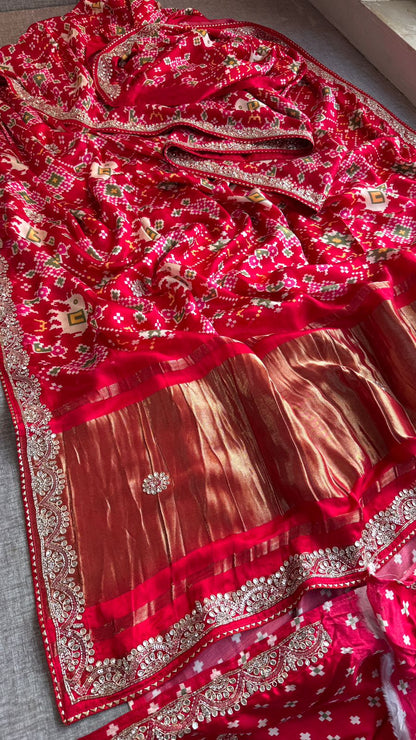 Kutdana Zardozi And Zarkan On Gajji Silk Lakdi Patta · 46 Artisan Hours of work · The Rangmahal Edit