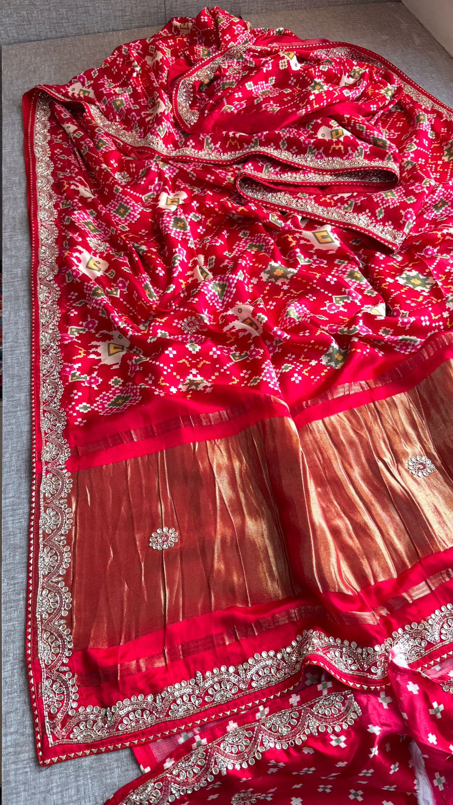 Kutdana Zardozi And Zarkan On Gajji Silk Lakdi Patta · 46 Artisan Hours of work · The Rangmahal Edit