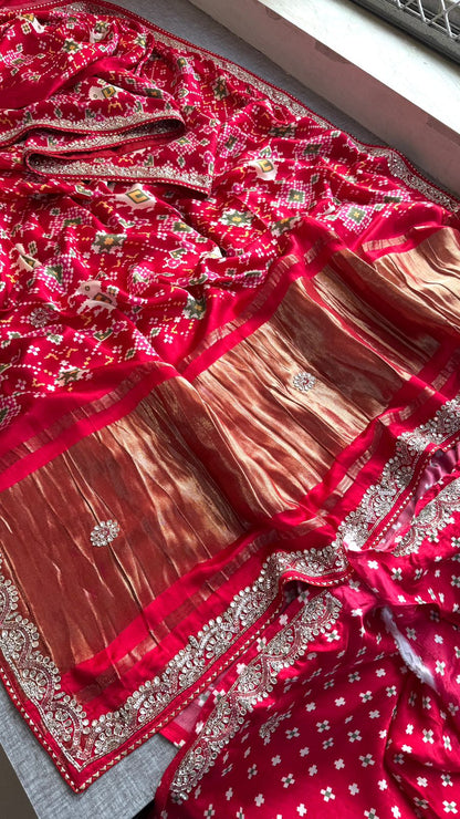 Kutdana Zardozi And Zarkan On Gajji Silk Lakdi Patta · 46 Artisan Hours of work · The Rangmahal Edit
