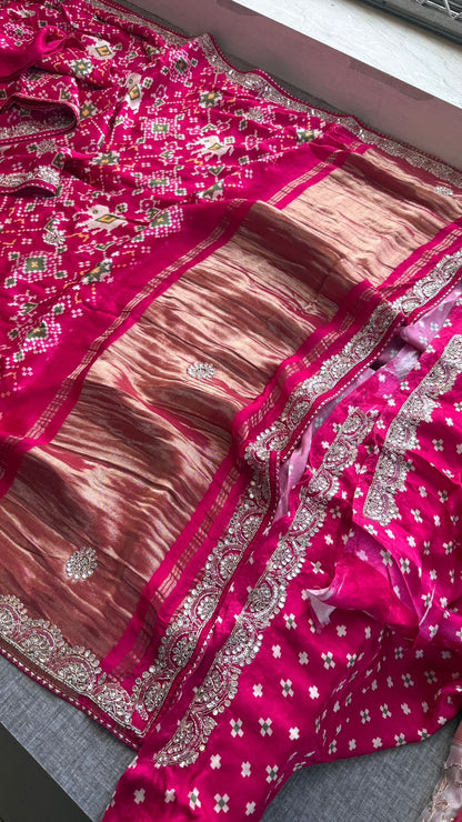 Kutdana Zardozi And Zarkan On Gajji Silk Lakdi Patta · 46 Artisan Hours of work · The Rangmahal Edit