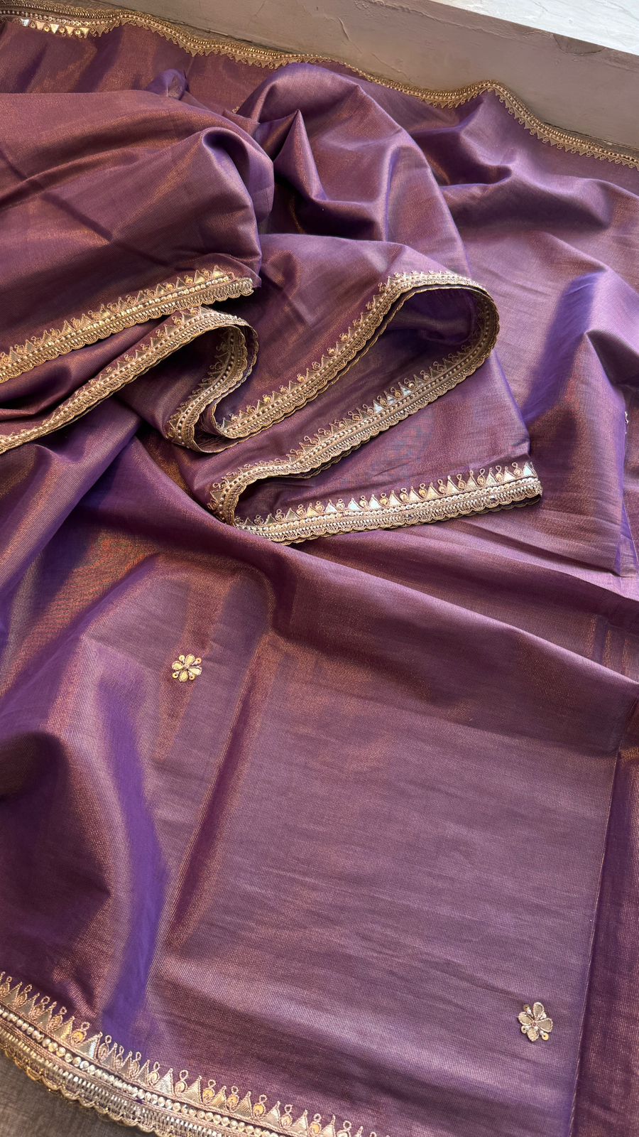 Gotta Patti Pearl And Zardozi On Cosmo Munga Silk · 54 Artisan Hours of work · The Gulnaar Edit
