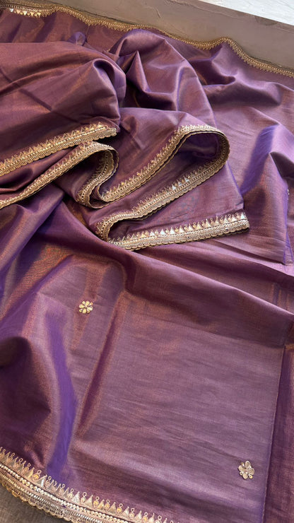 Gotta Patti Pearl And Zardozi On Cosmo Munga Silk · 54 Artisan Hours of work · The Gulnaar Edit