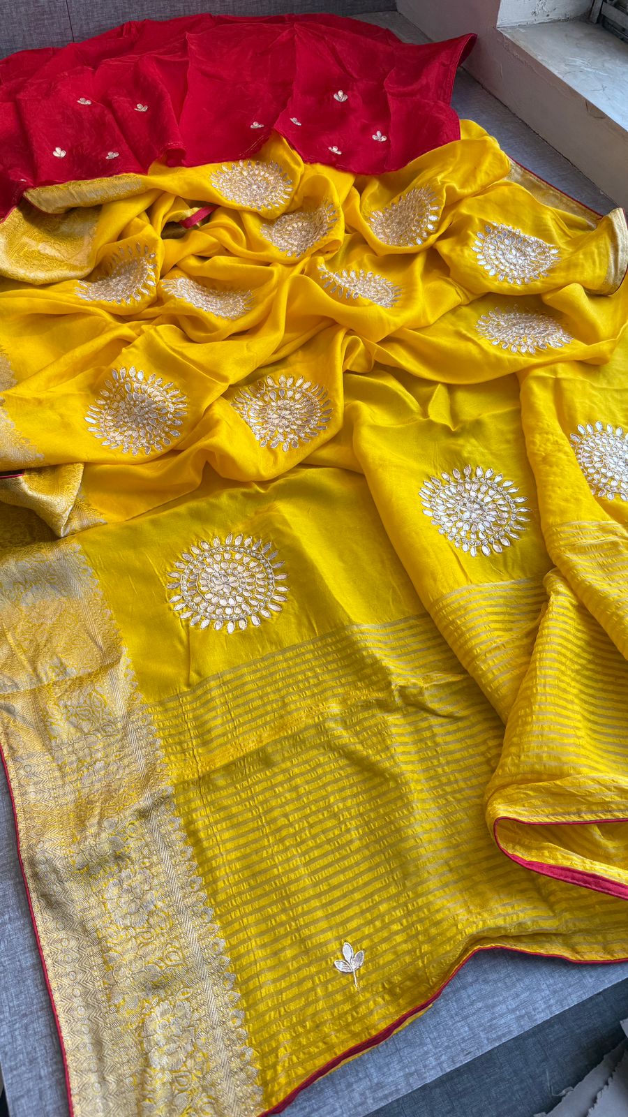 Zardozi Gotta Patti And Pearl On Munga Silk Banarasi · 16 Artisan Hours of work · The Noorbagh Edit