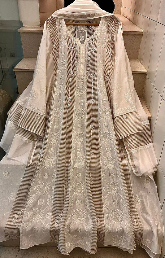 Sequins And Katdana On Chanderi Tissue Panel Anarkali · 64 Artisan Hours of work · The Gulposh Edit