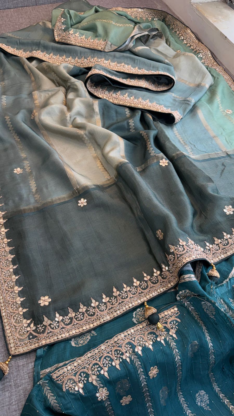 Zardozi Gotta Patti And Kutdana On Munga Silk Banarasi · 78 Artisan Hours of work · The Rajnandini Edit